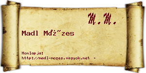 Madl Mózes névjegykártya